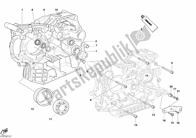 Todas as partes de Rolamentos Do Cárter do Ducati Superbike 749 Dark 2004